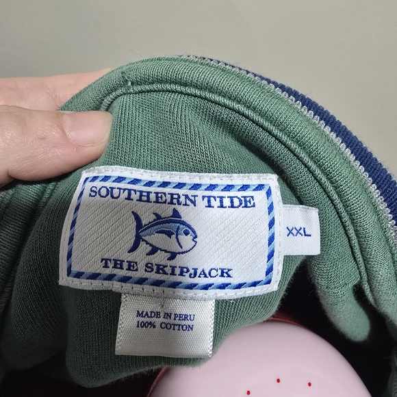 Southern Tide Men's Teal Zip-Up Sweater - Picture 5 of 5